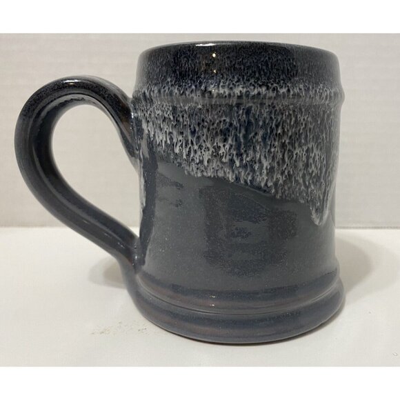 Deneen Pottery Love Your Melon Coffee Mug Cup Gray Drip Glaze Cancer Support - Picture 2 of 6